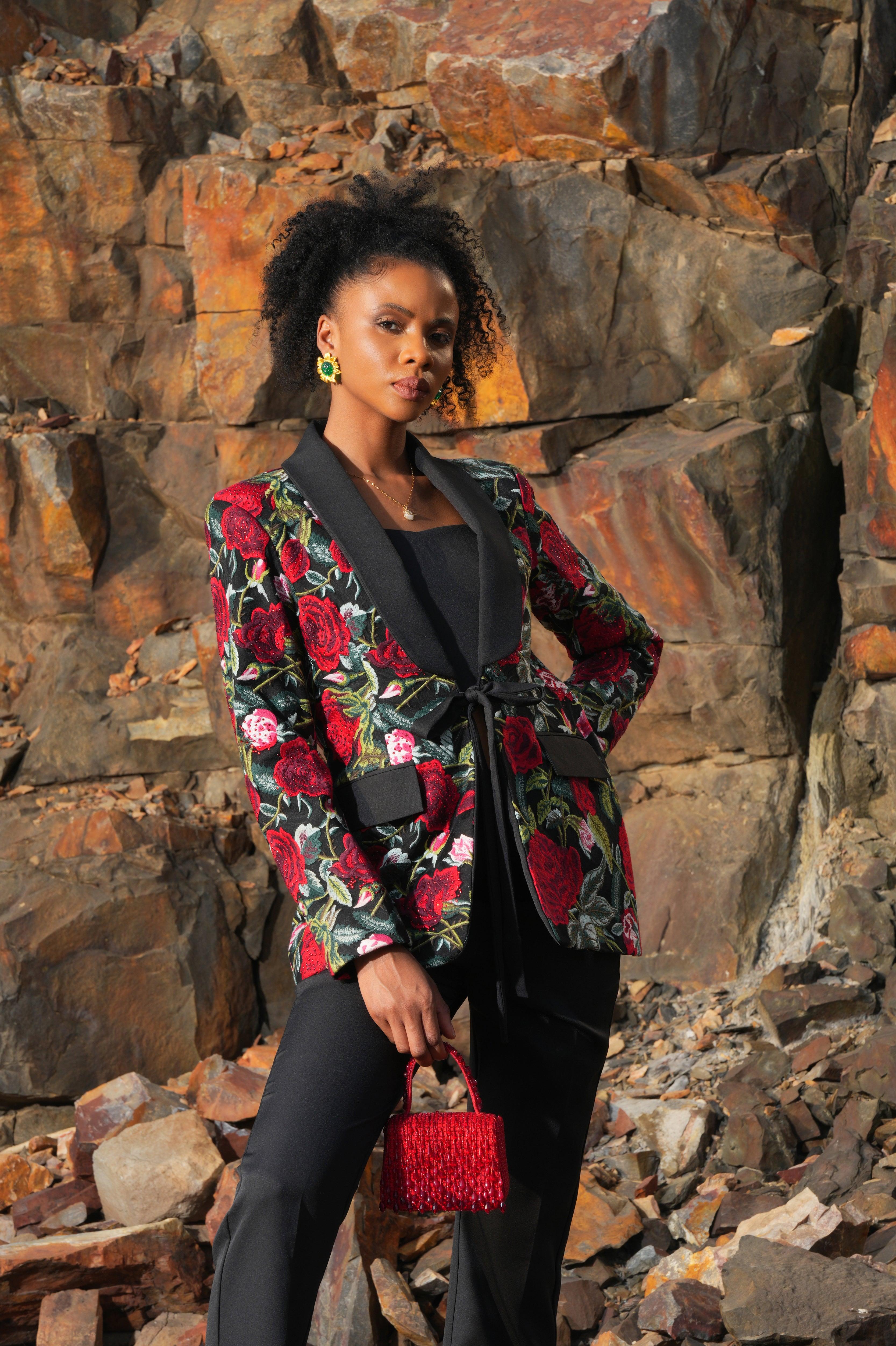 ROSE FLOWER SUIT SET