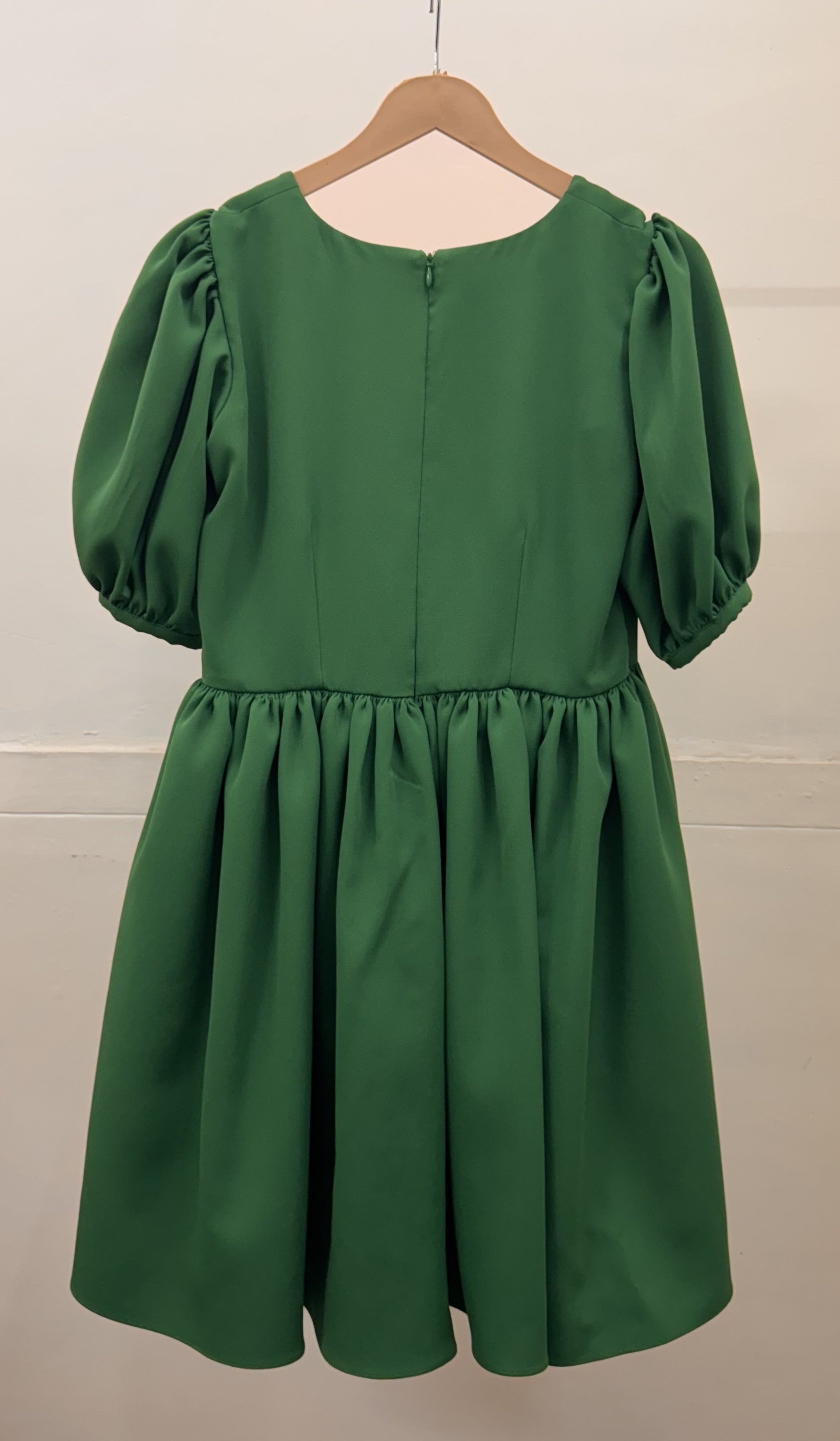 GREEN GATHERED DRESS