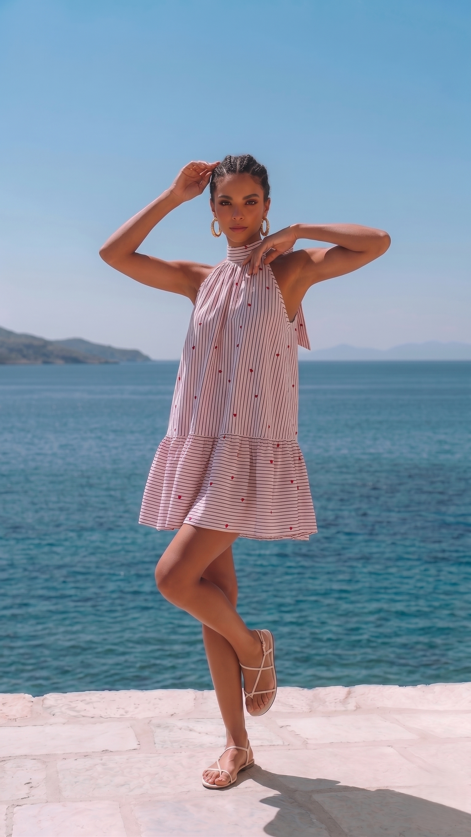 HEART STRIPED DRESS