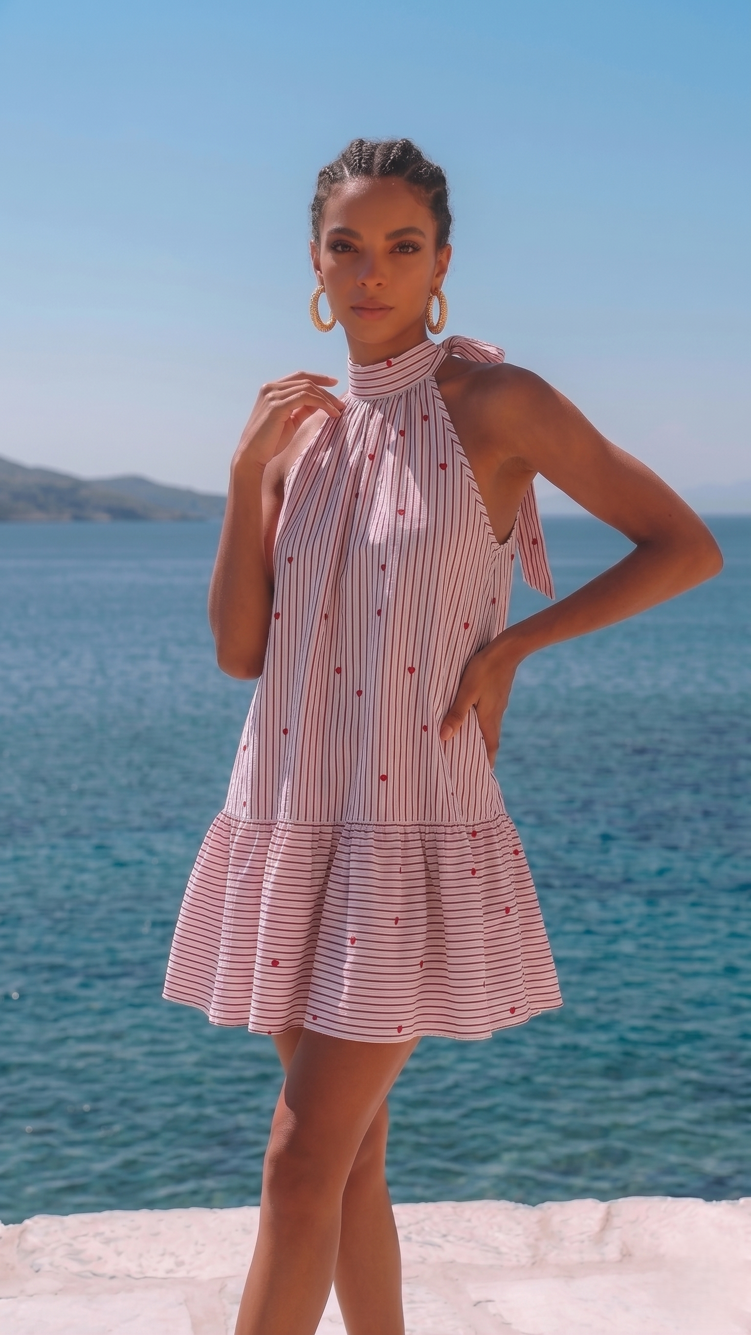 HEART STRIPED DRESS