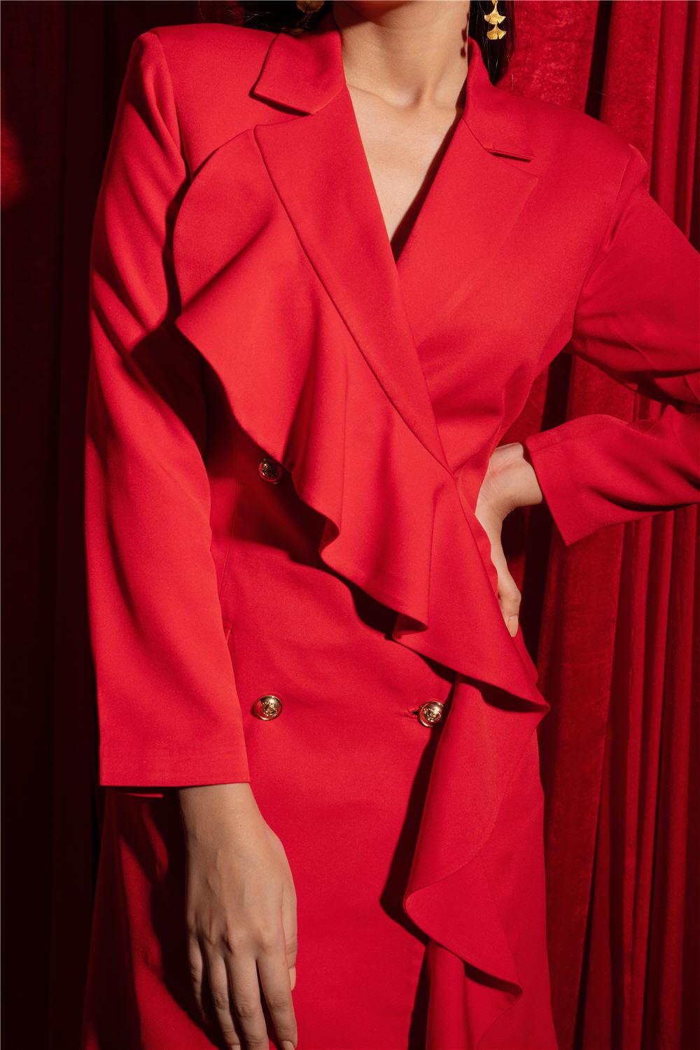 RED BLAZER DRESS - LabelIris