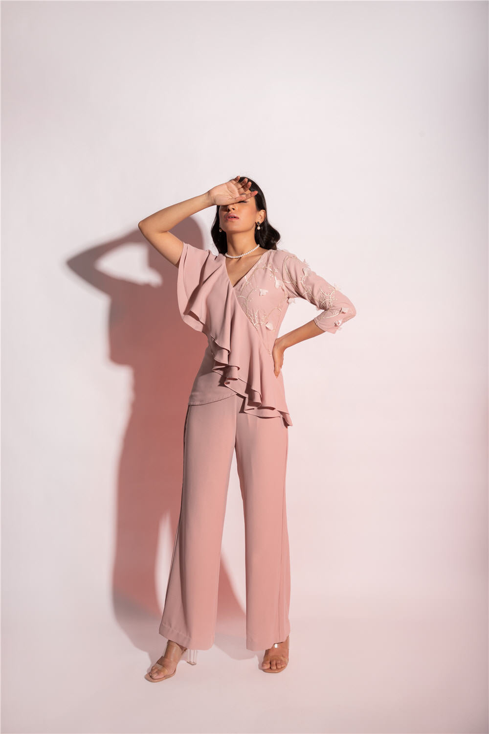 PINK RUFFLE CO-ORD SET - LabelIris