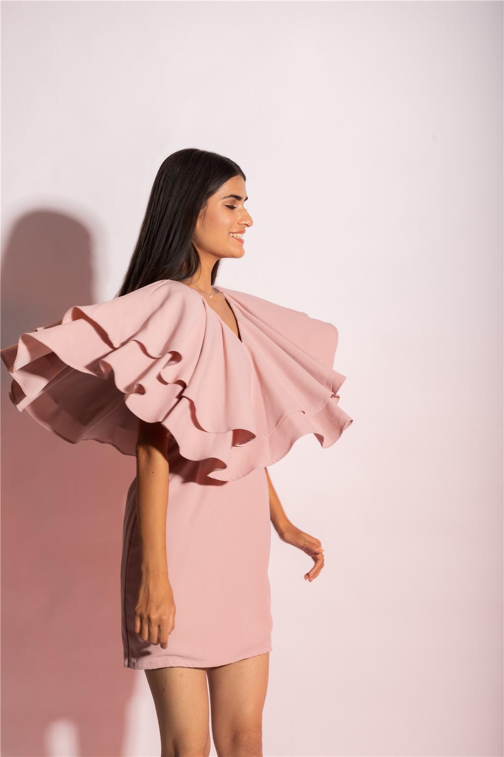 PINK RUFFLE DRESS - LabelIris