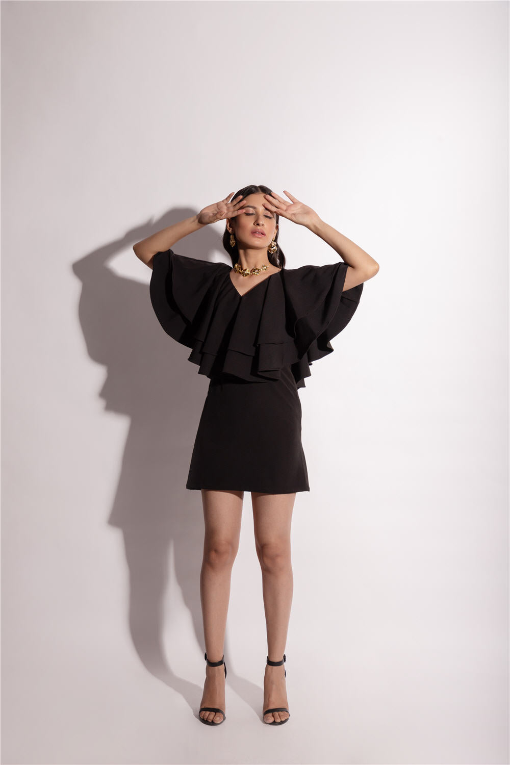 BLACK RUFFLE DRESS - LabelIris