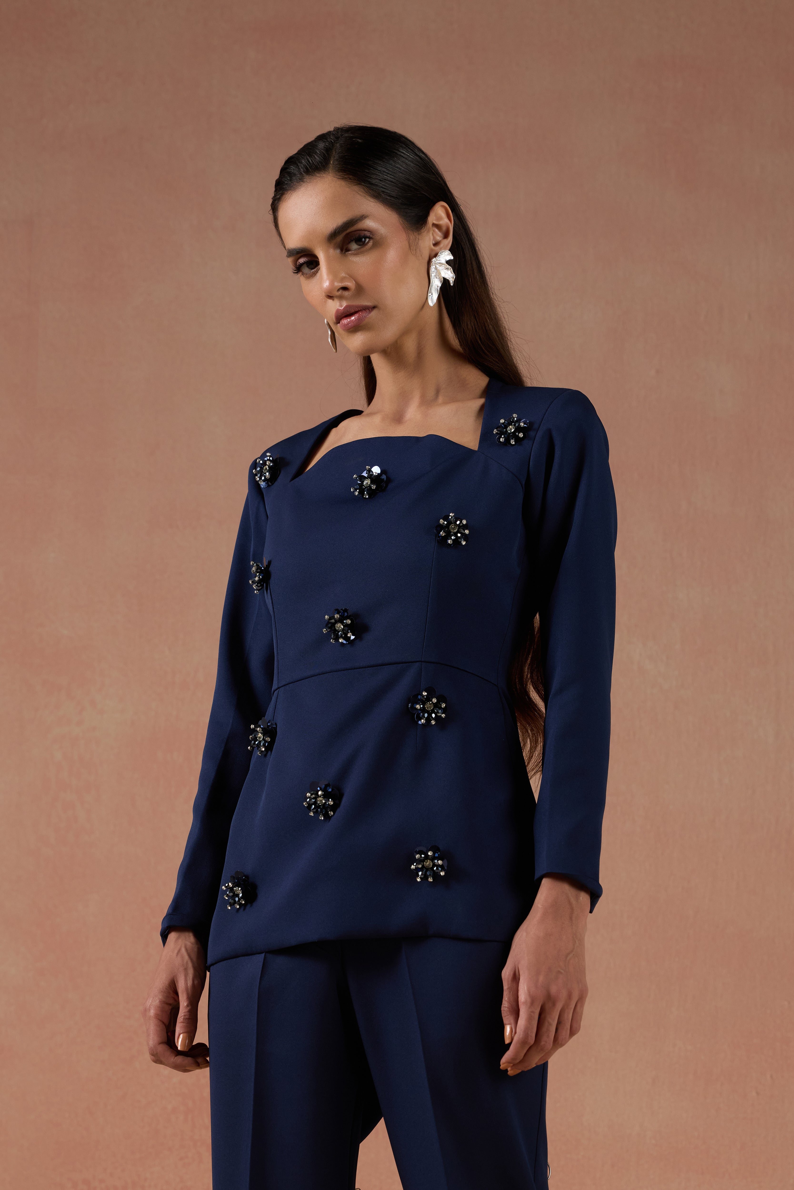 NAVY EMBELLISHED CO-ORD SET