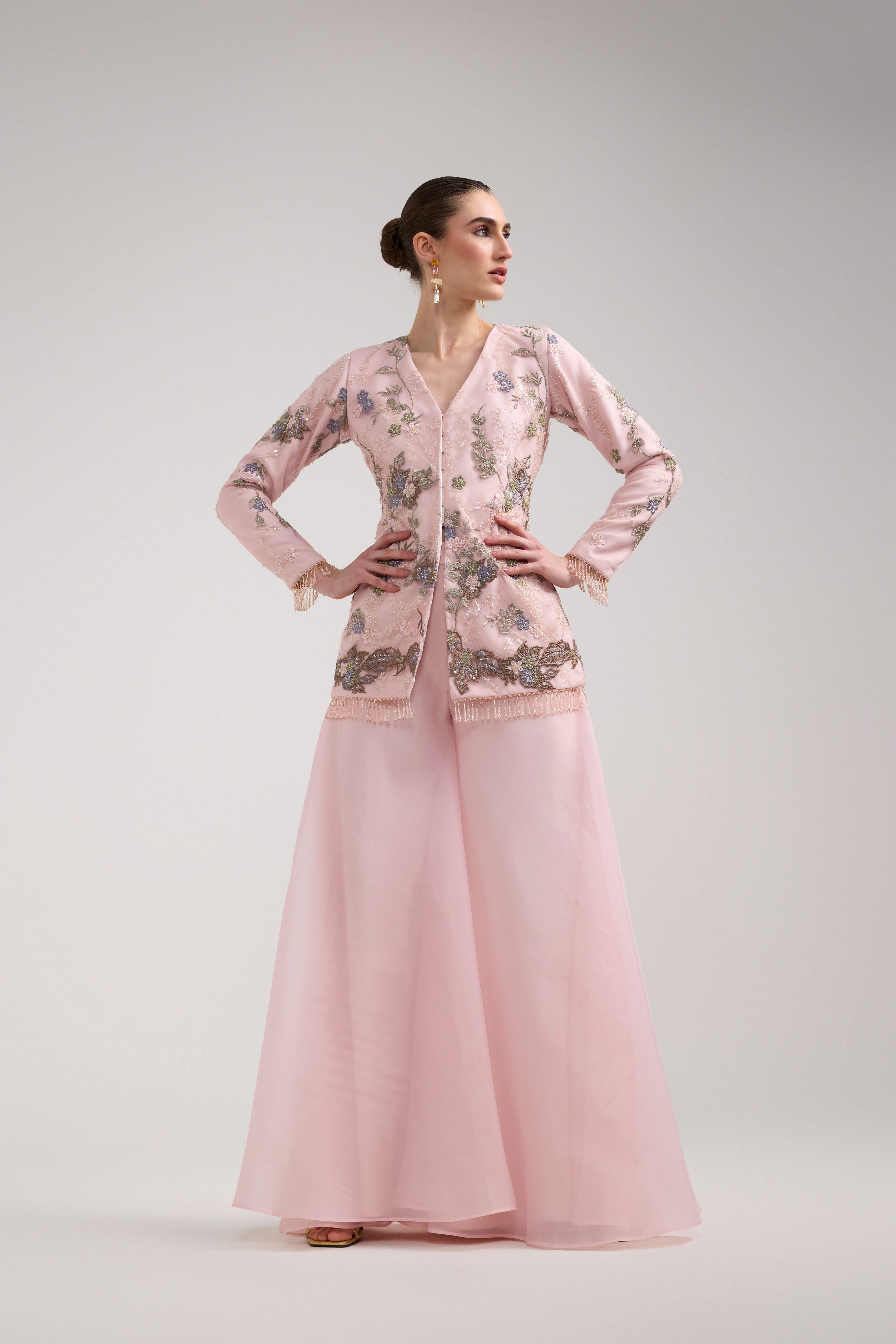 PINK EMBROIDERED SHARARA SET