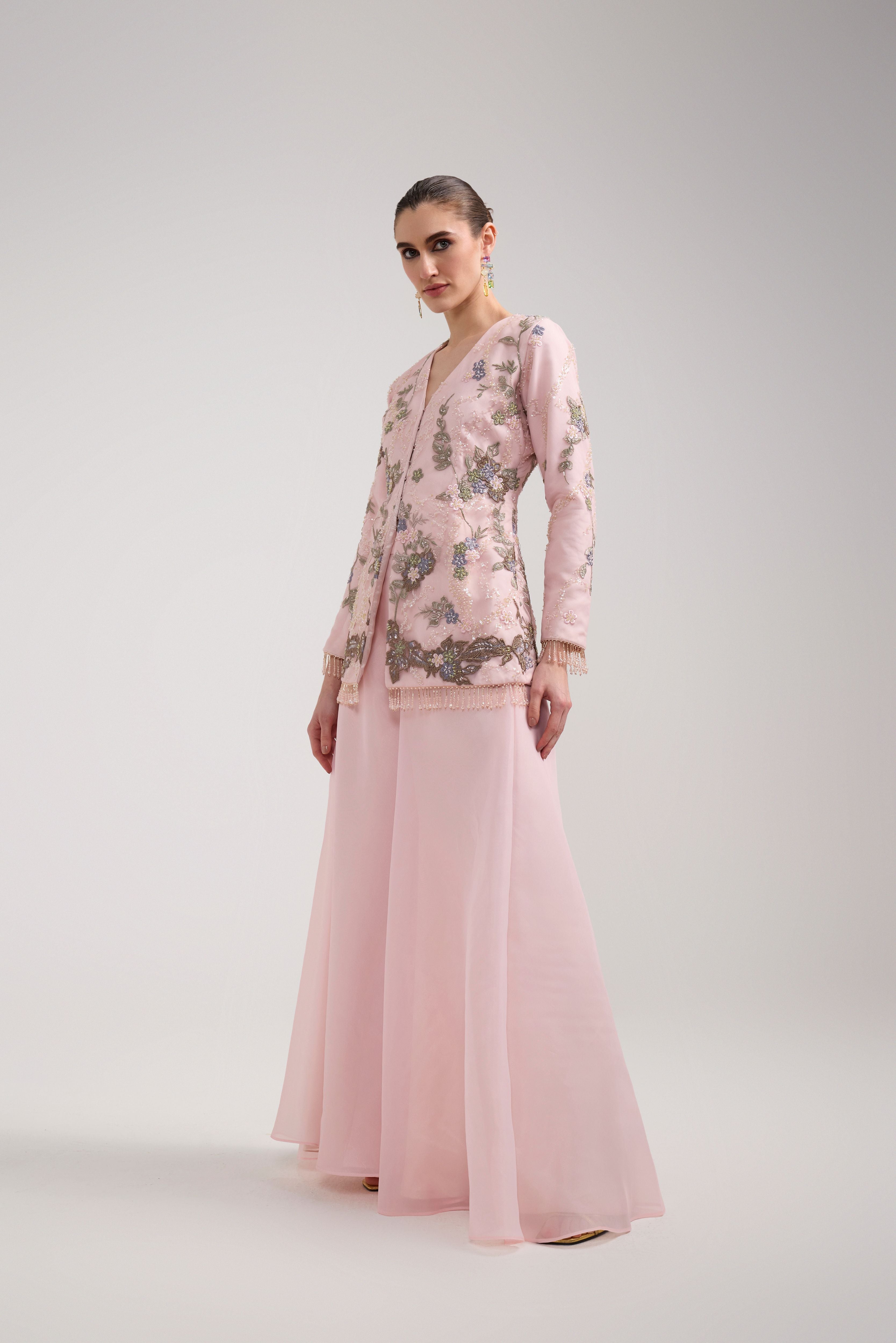 PINK EMBROIDERED SHARARA SET