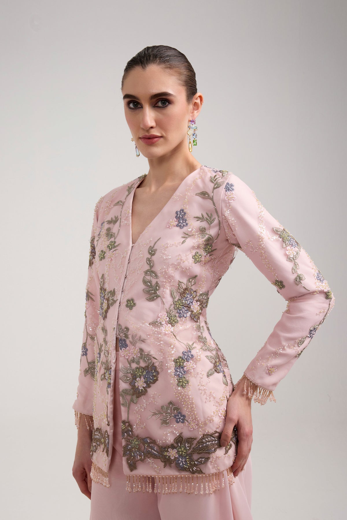 PINK EMBROIDERED SHARARA SET
