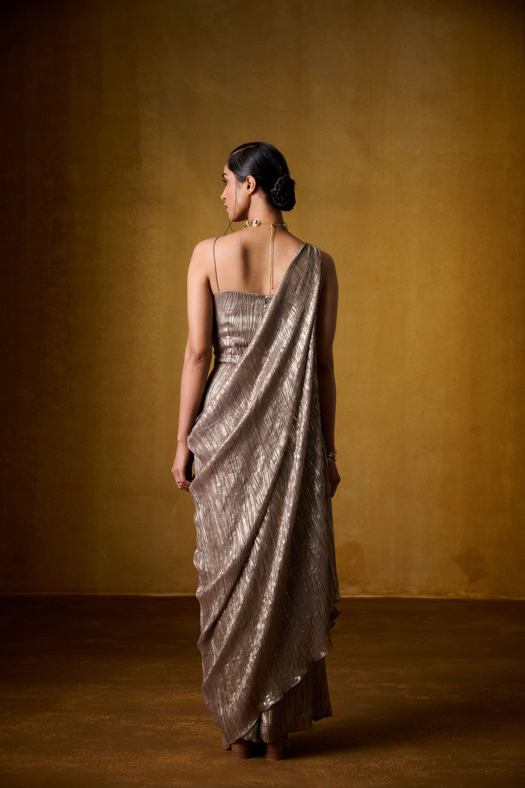 GOLDEN DRAPED JUMPSUIT