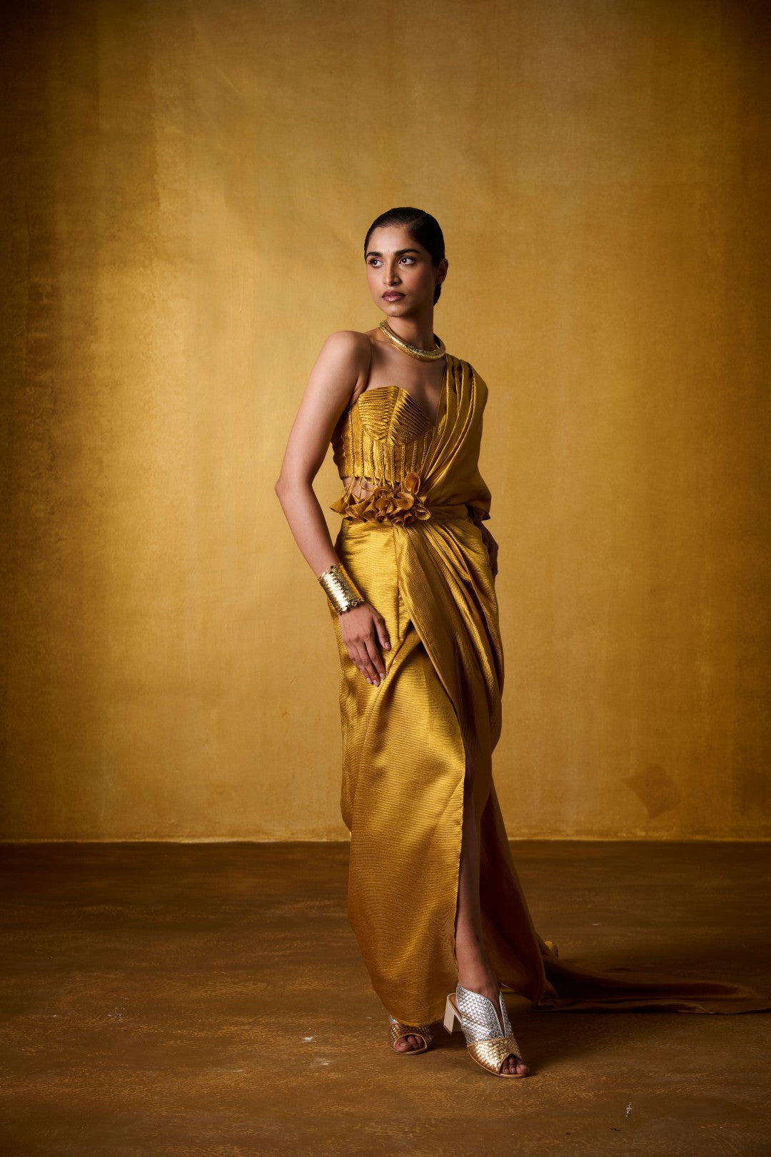 OCHRE SAREE SET