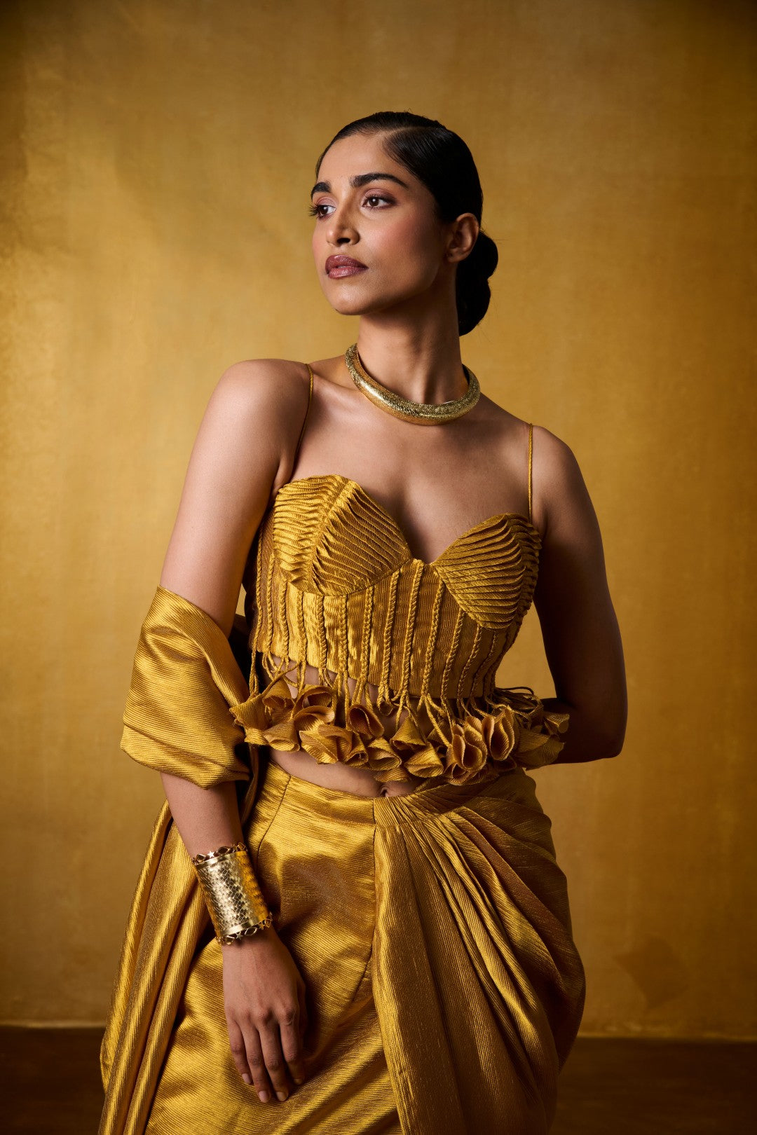 OCHRE SAREE SET