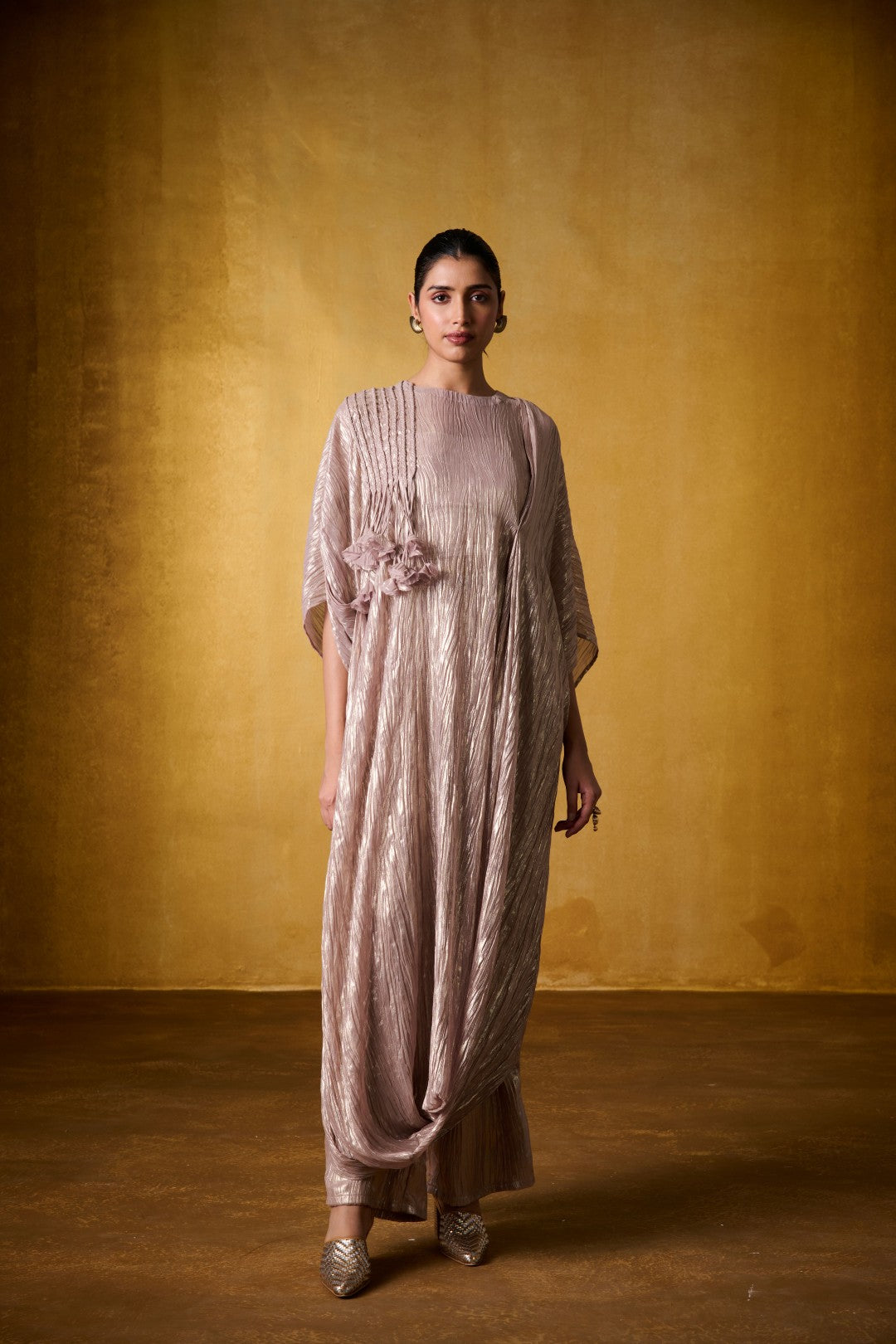 GOLDEN COWL KAFTAN SET