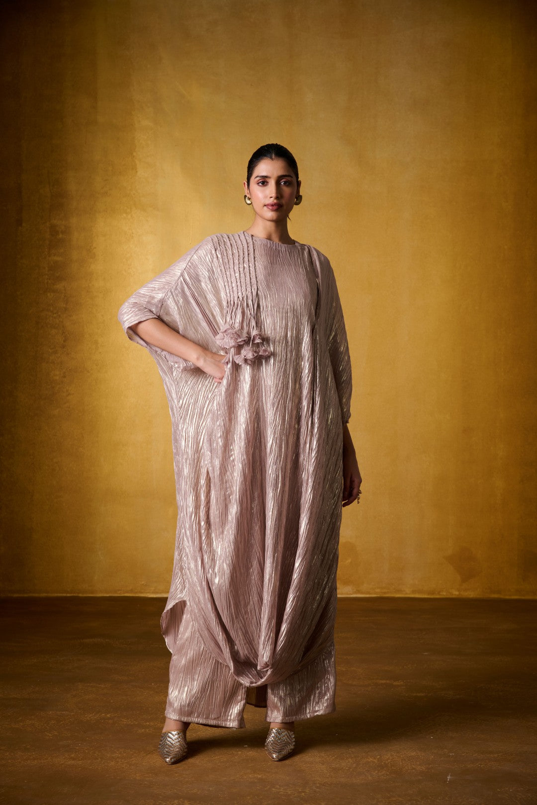 GOLDEN COWL KAFTAN SET