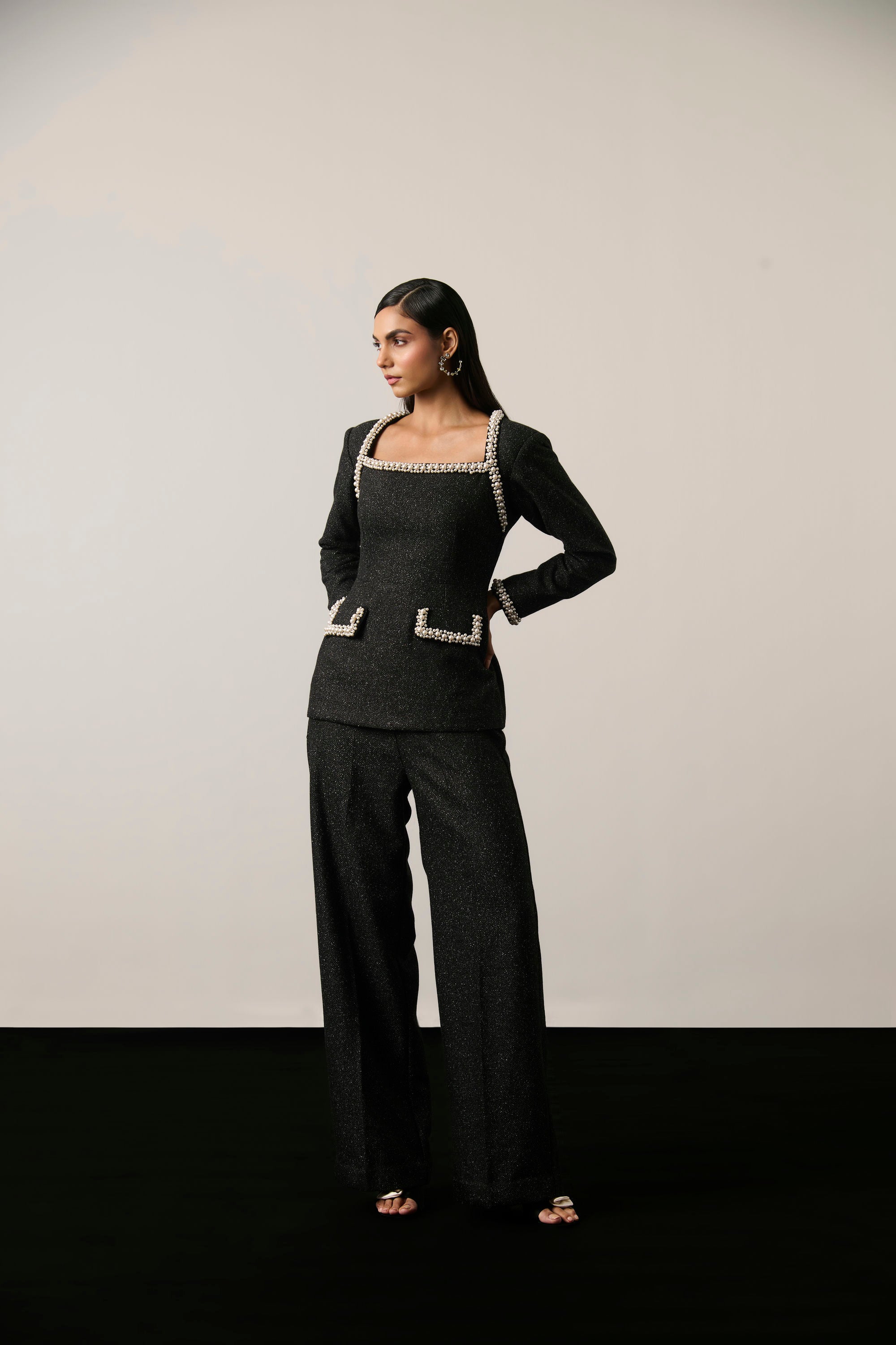 MELANGE PEARL EMBELLISHED CO-ORD SET