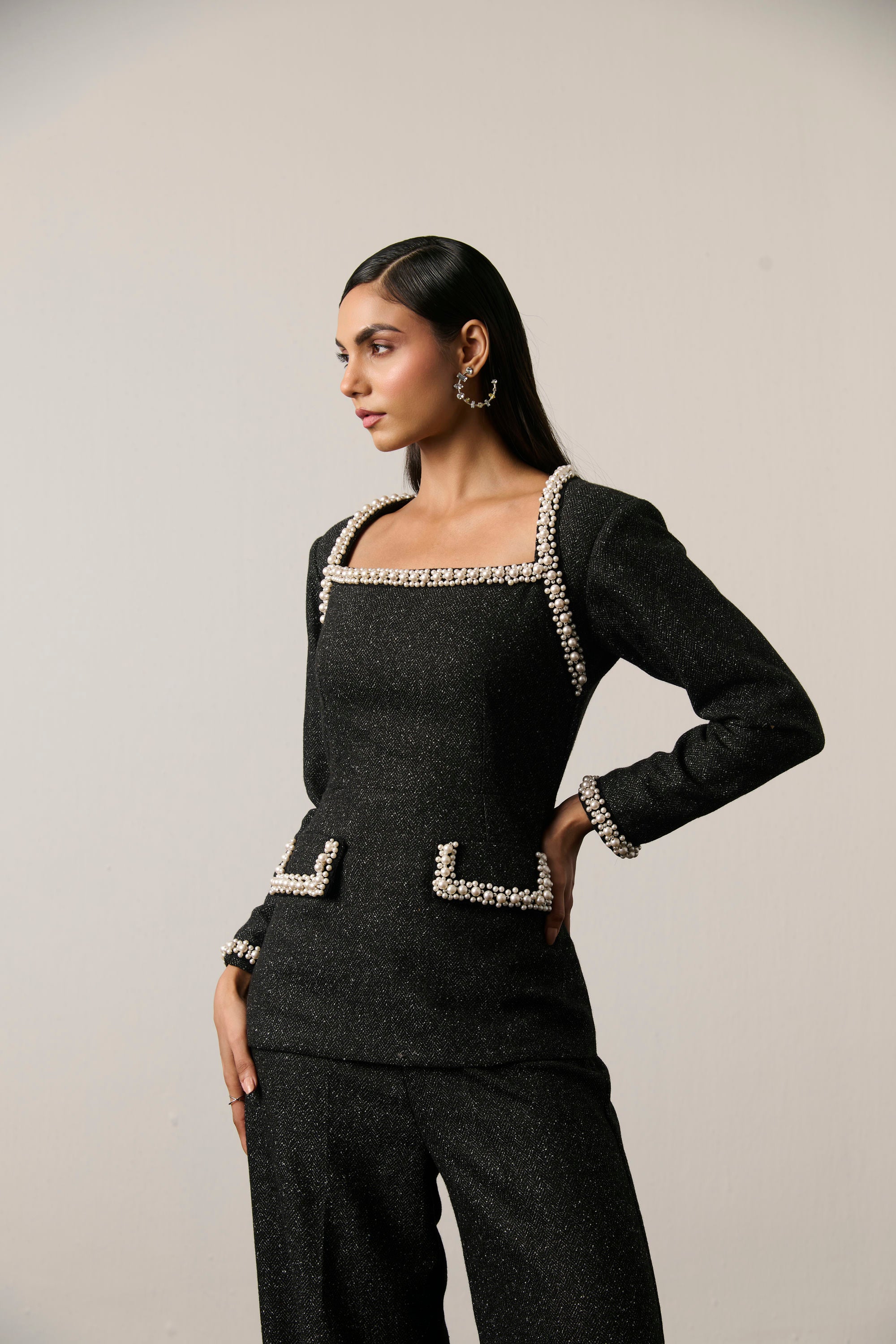 MELANGE PEARL EMBELLISHED CO-ORD SET