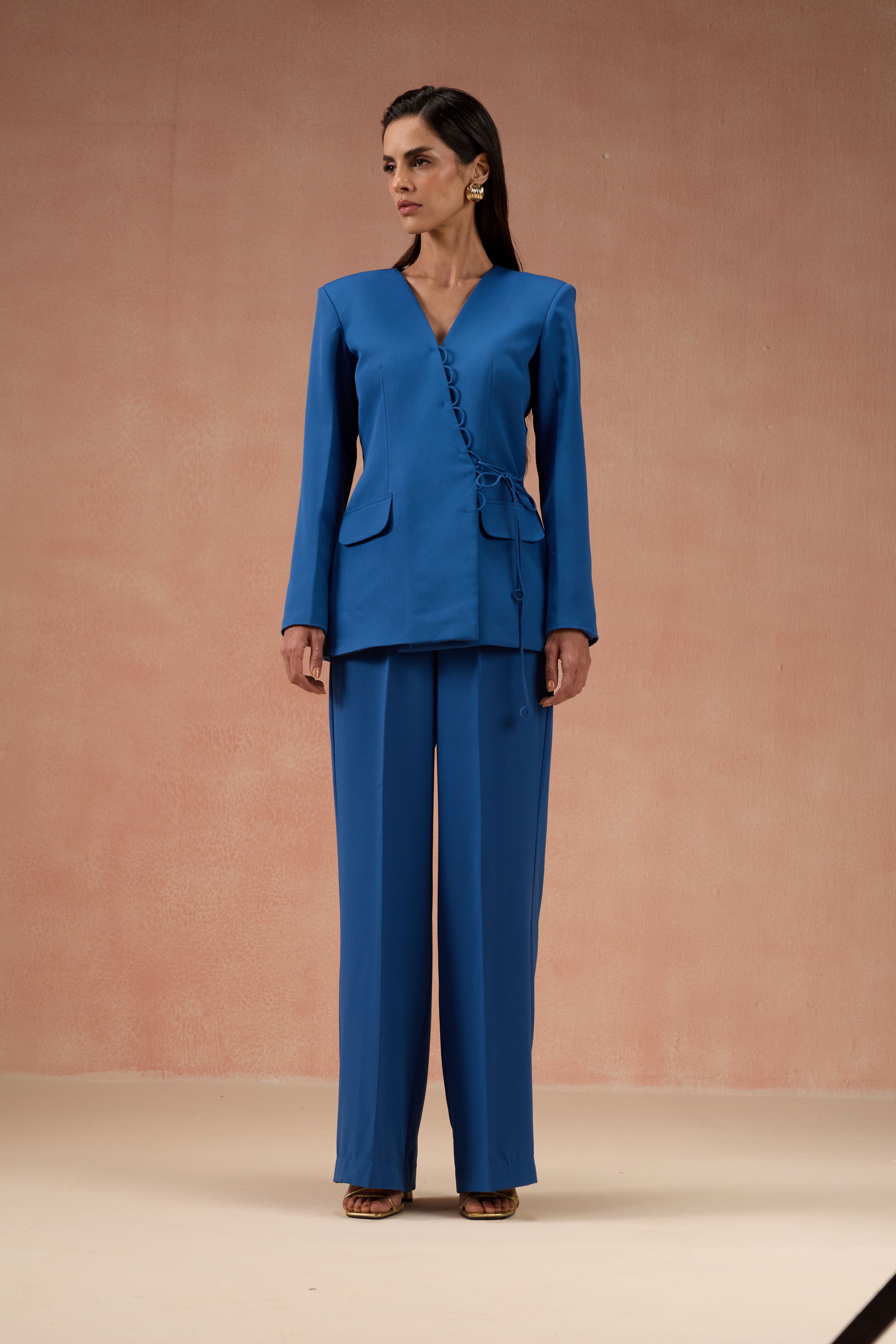 COBALT BLUE CORD BLAZER SET