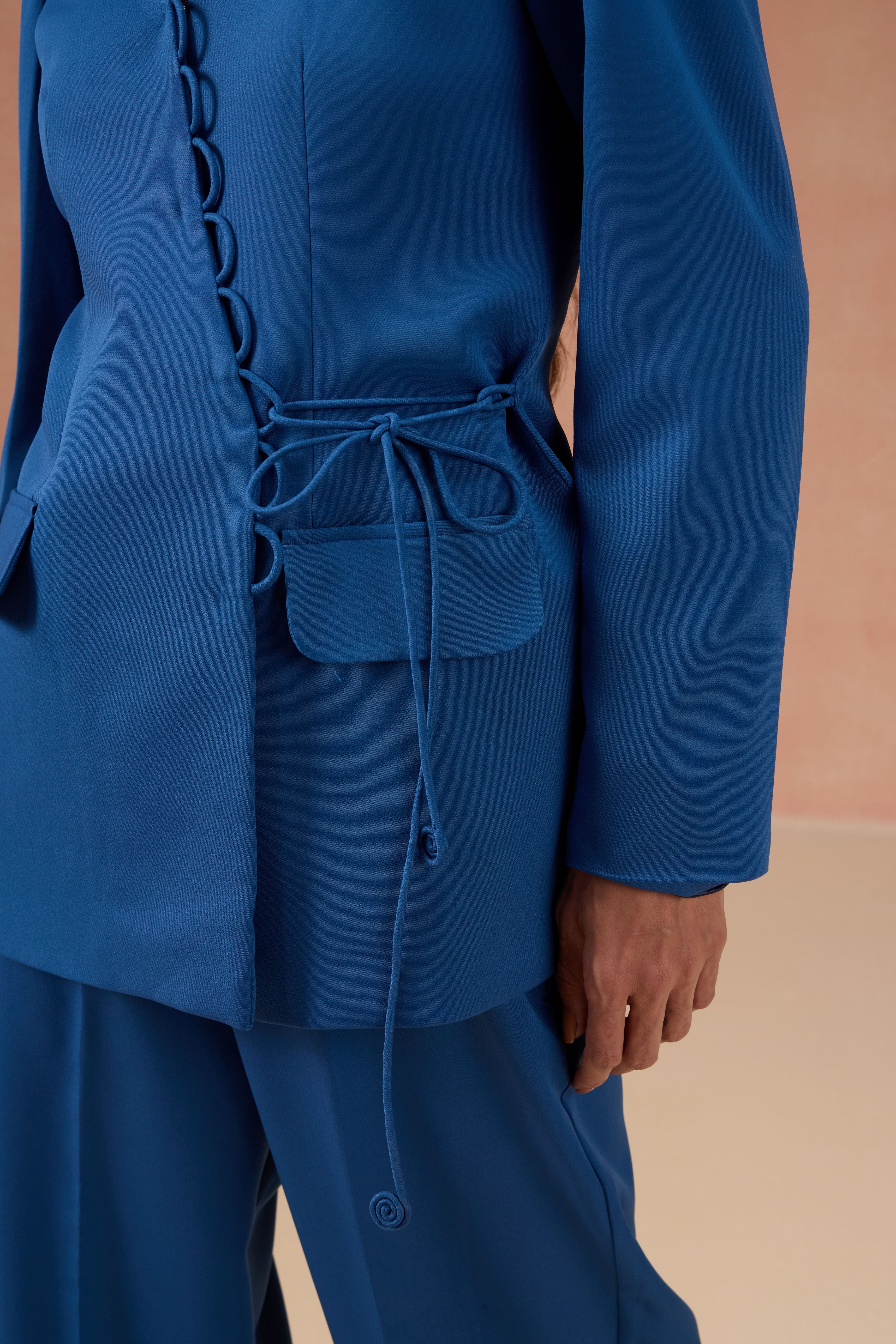 COBALT BLUE CORD BLAZER SET