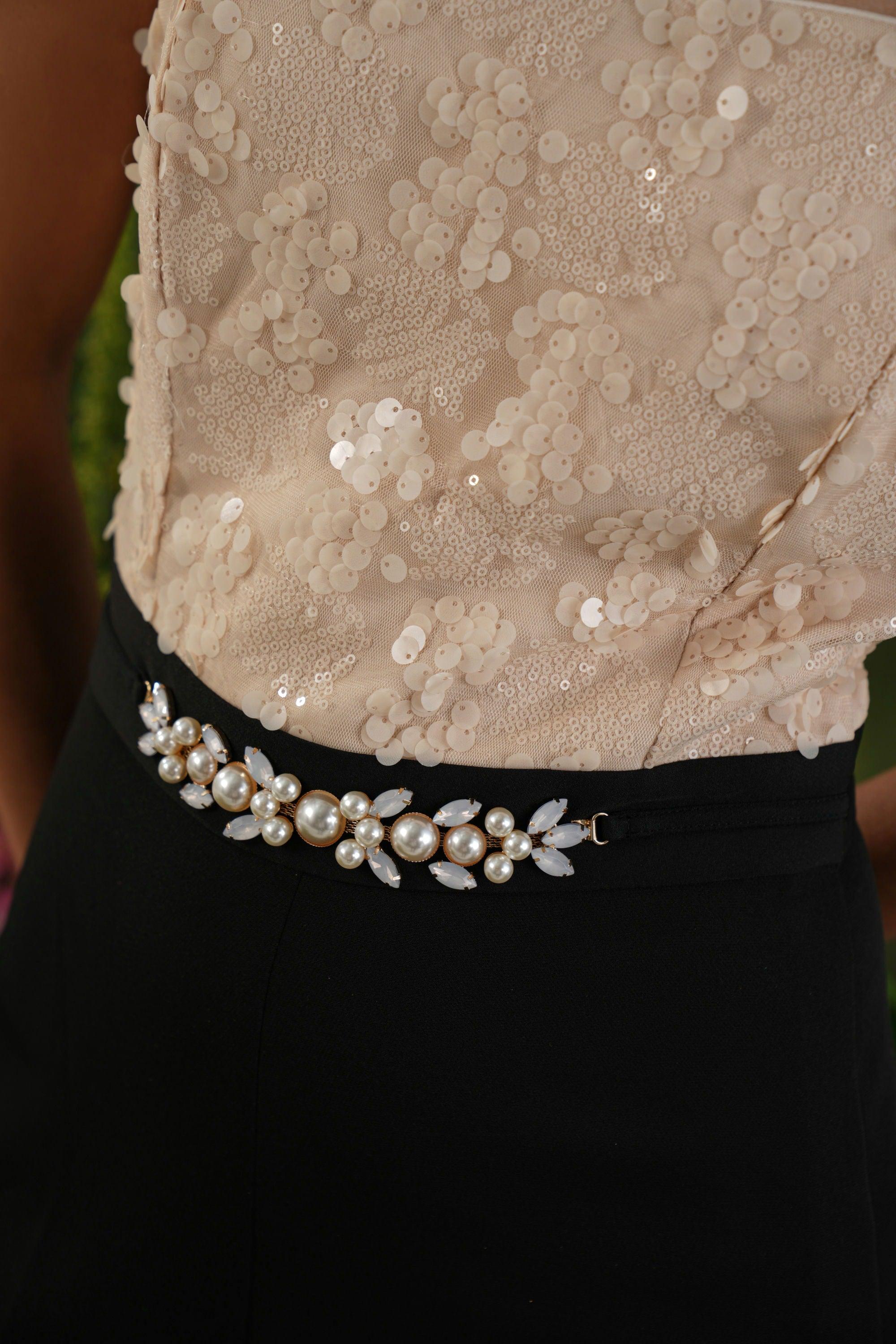 IVORY AND BLACK   BOW JUMPSUIT - SALE