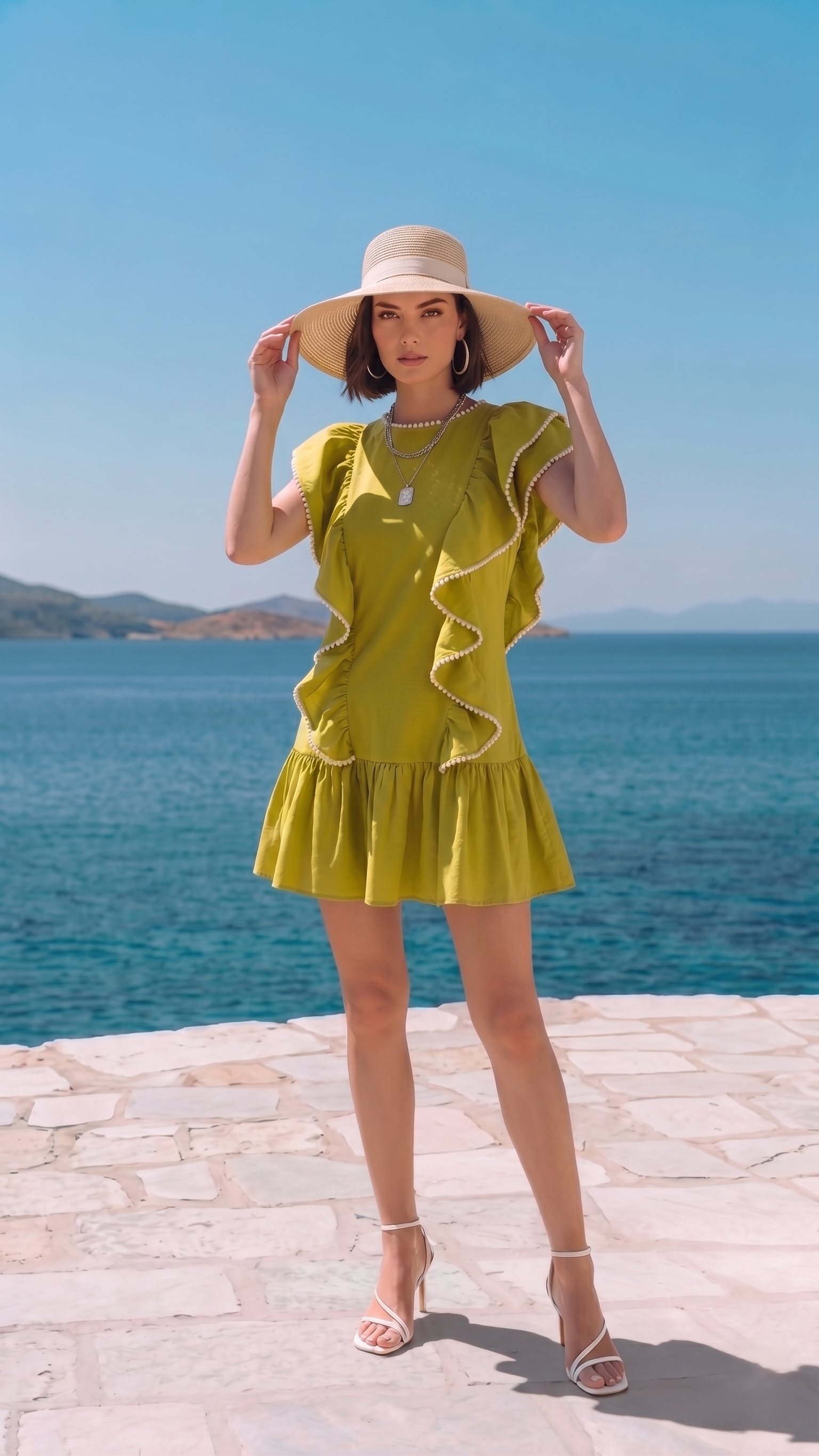LIME RUFFLE DRESS