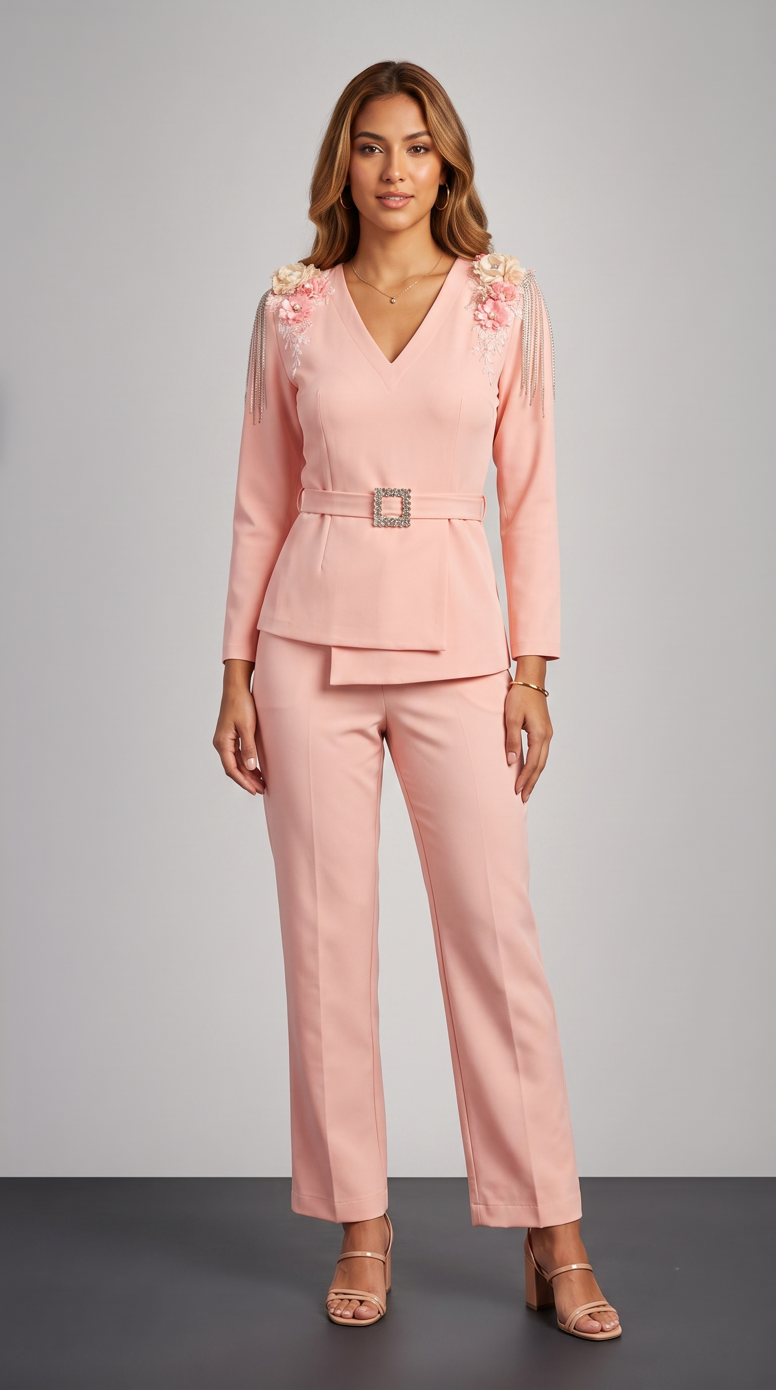 PEACH EMBELLISHED CO-ORD SET - SALE