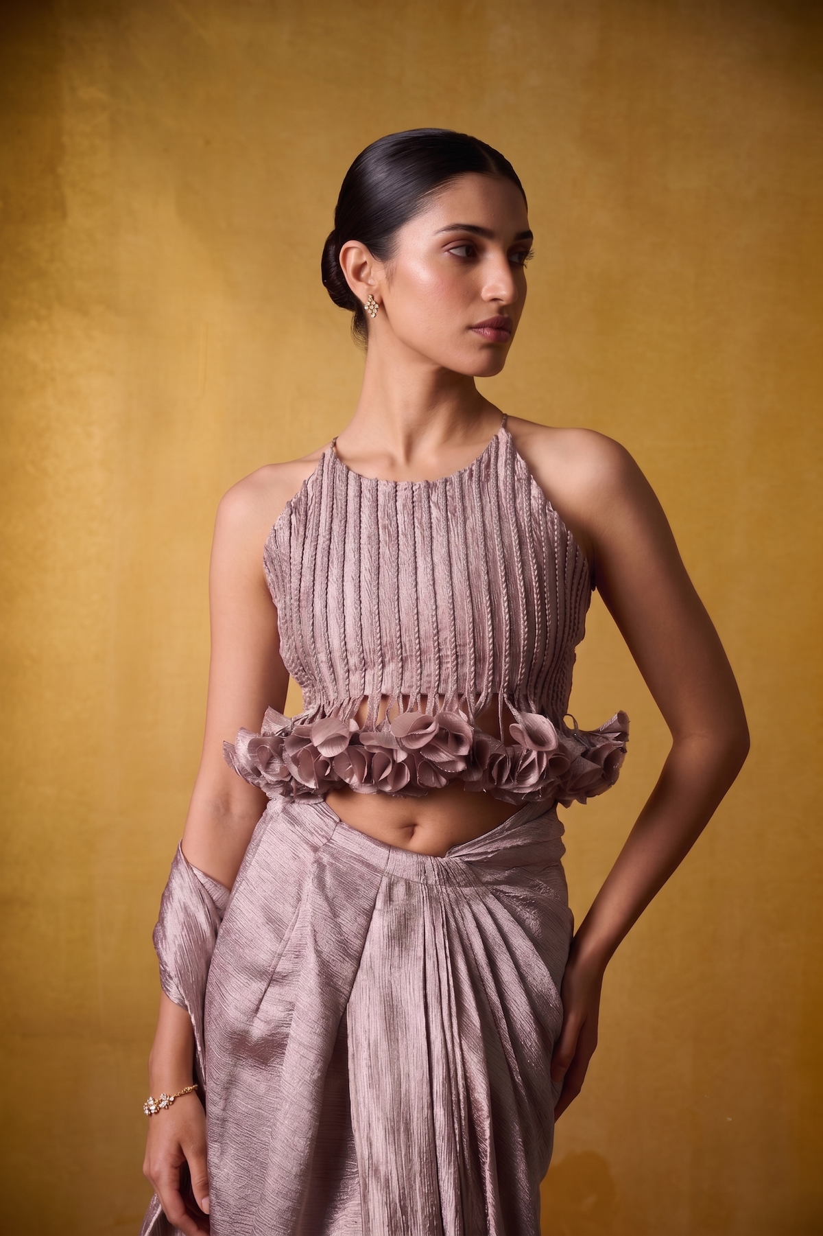 TAUPE SAREE SET