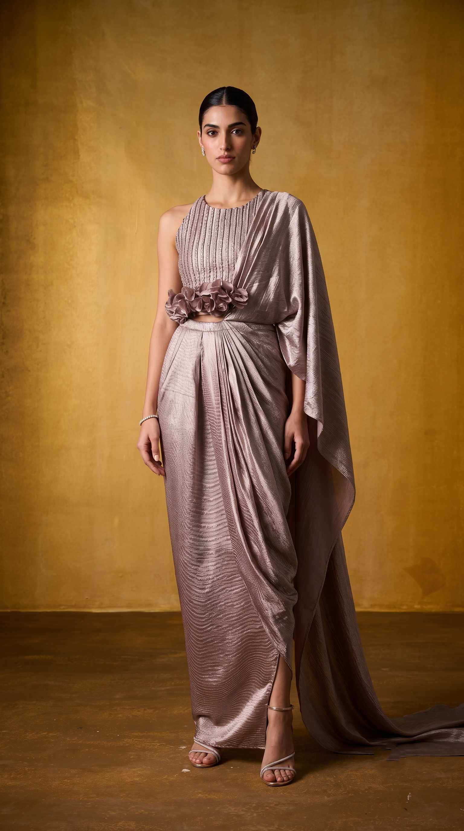 TAUPE SAREE SET
