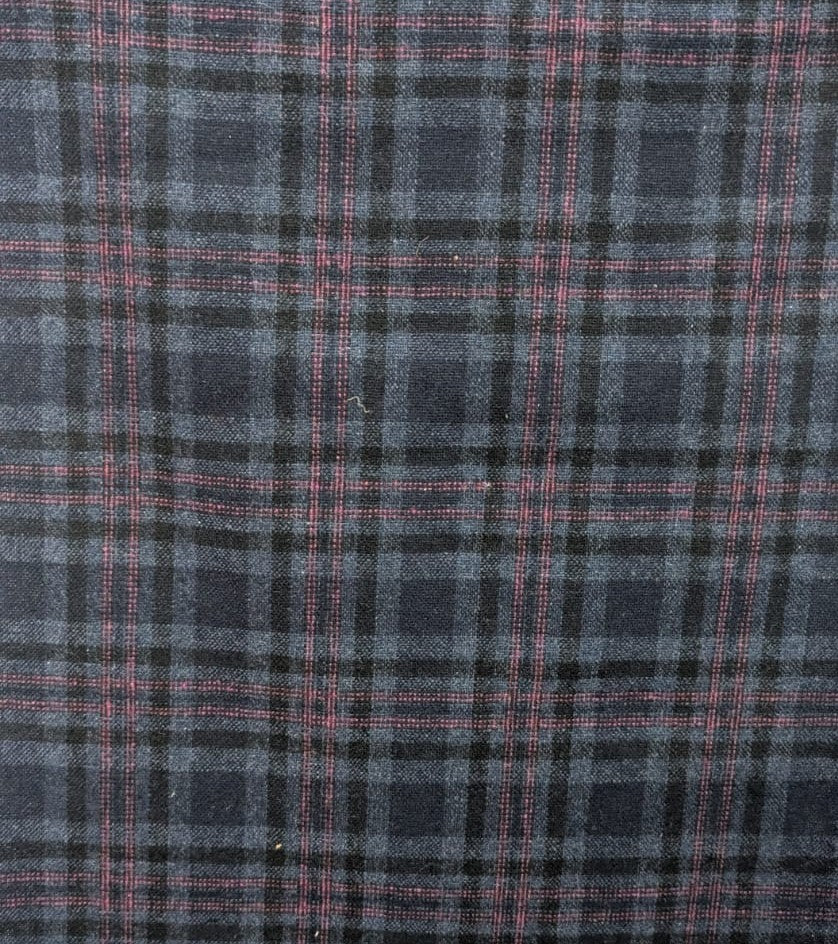 NAVY CHECKERED BLAZER SET