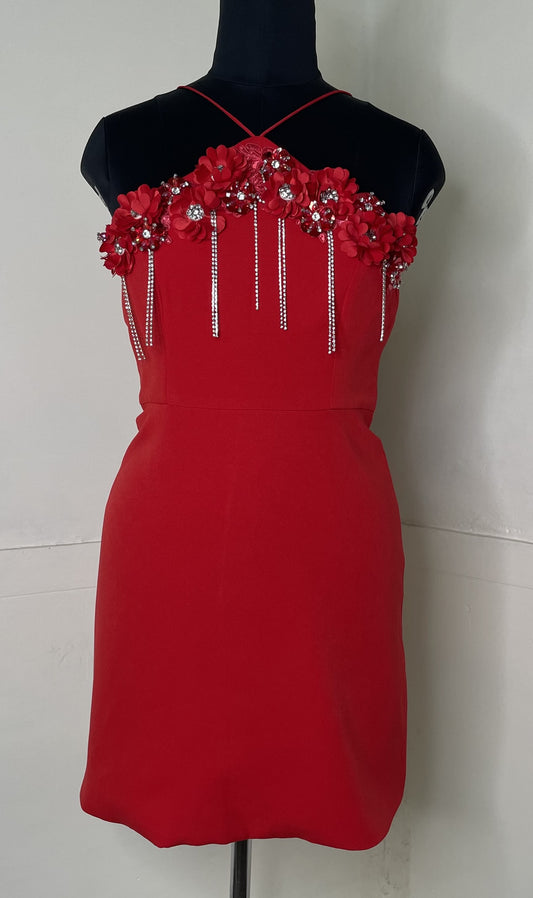 RED EMBELLISHED DRESS