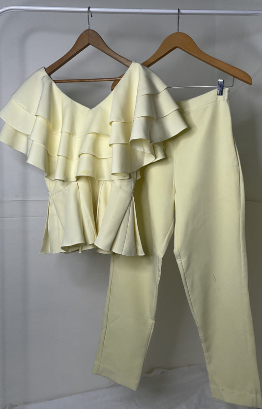 YELLOW RUFFLE CO-ORD SET