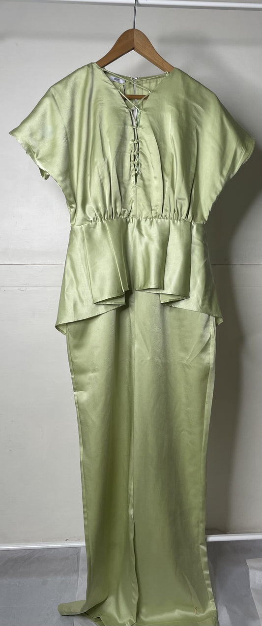 MISTY GREEN PEPLUM JUMPSUIT