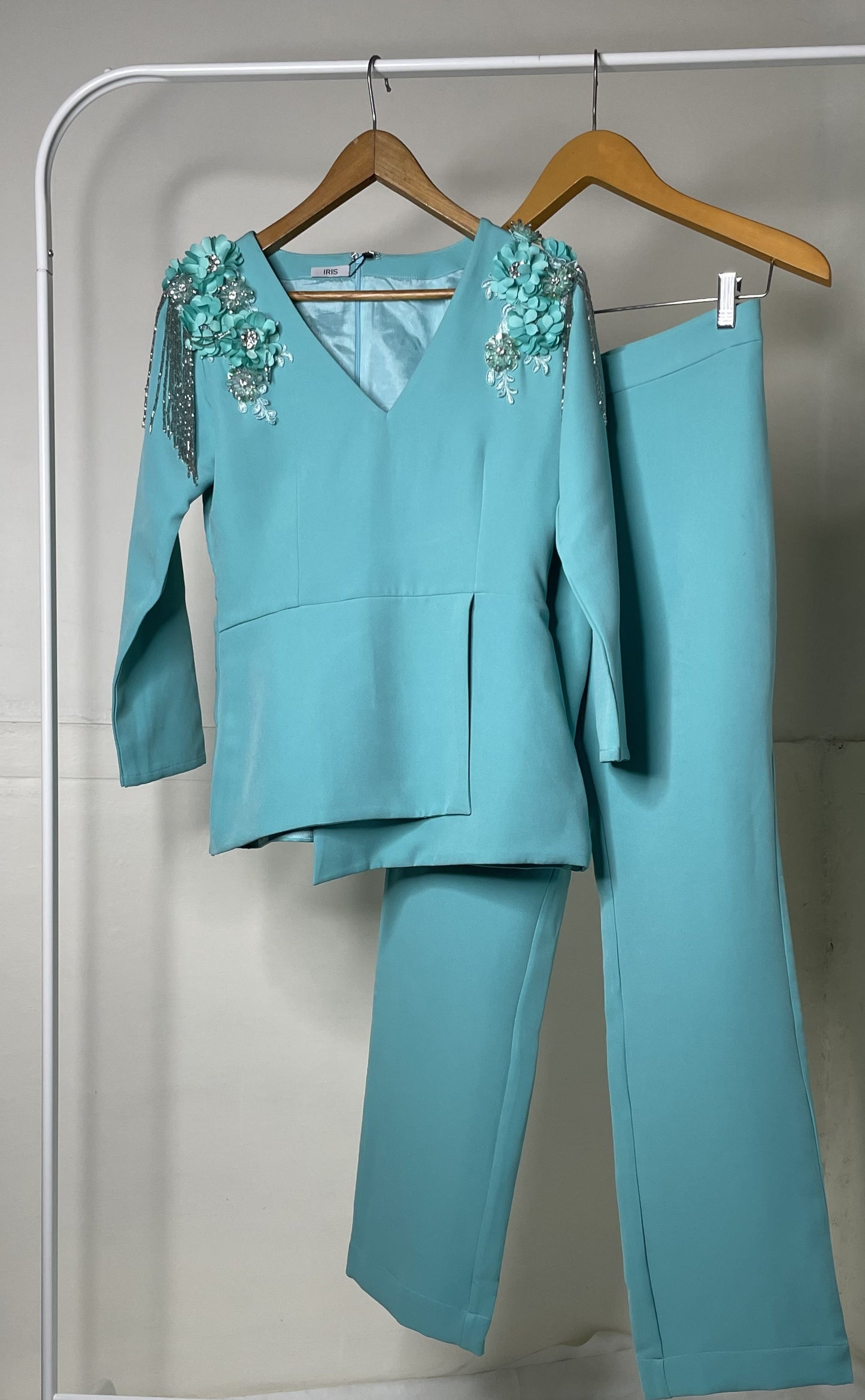 CYAN EMBELLISHED CO-ORD SET