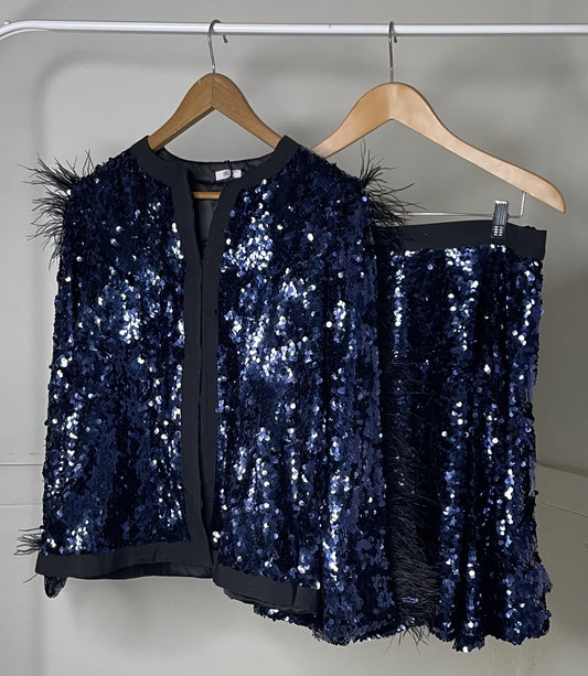 INK SEQUIN SKIRT SET