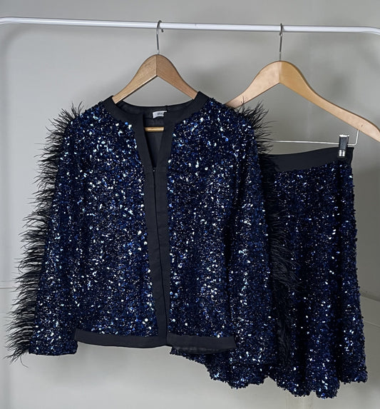 INK SEQUIN SKIRT SET