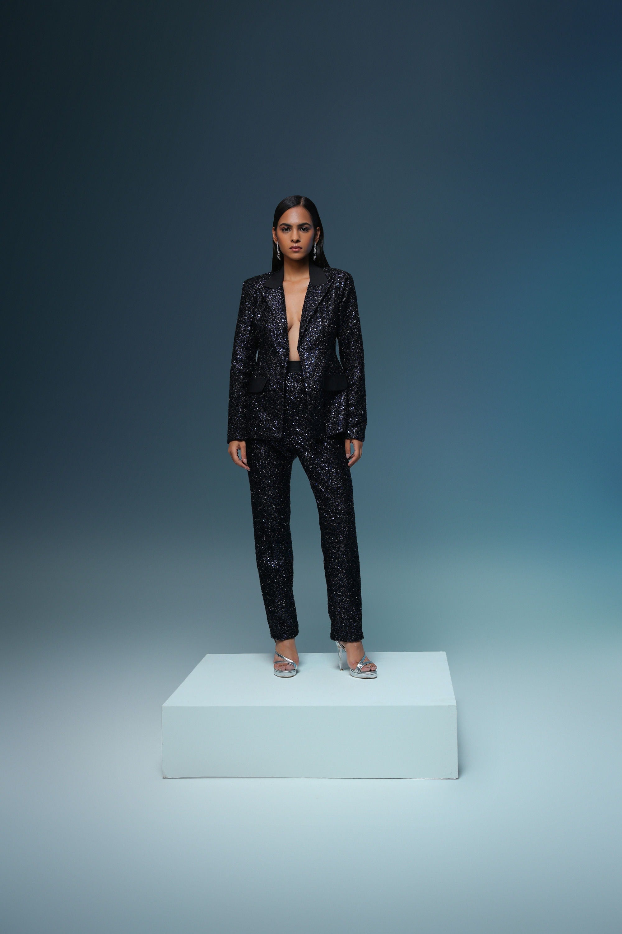 INK SEQUIN BLAZER SET