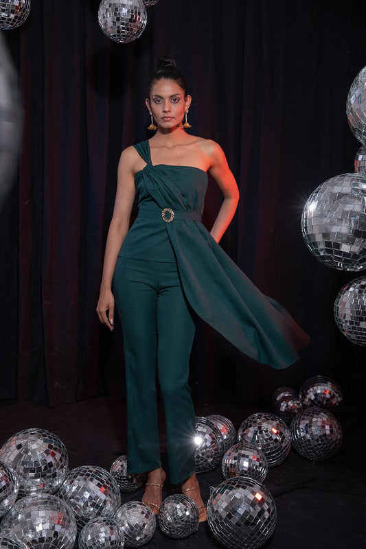 EMERALD DRAPED CO-ORD SET - LabelIris