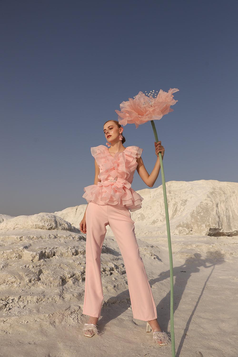 BLUSH ORGANZA CO-ORD SET - LabelIris