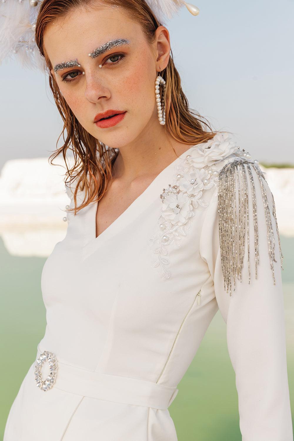 IVORY EMBELLISHES CO-ORD SET - LabelIris