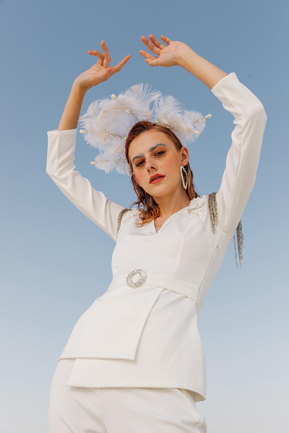 IVORY EMBELLISHES CO-ORD SET - LabelIris