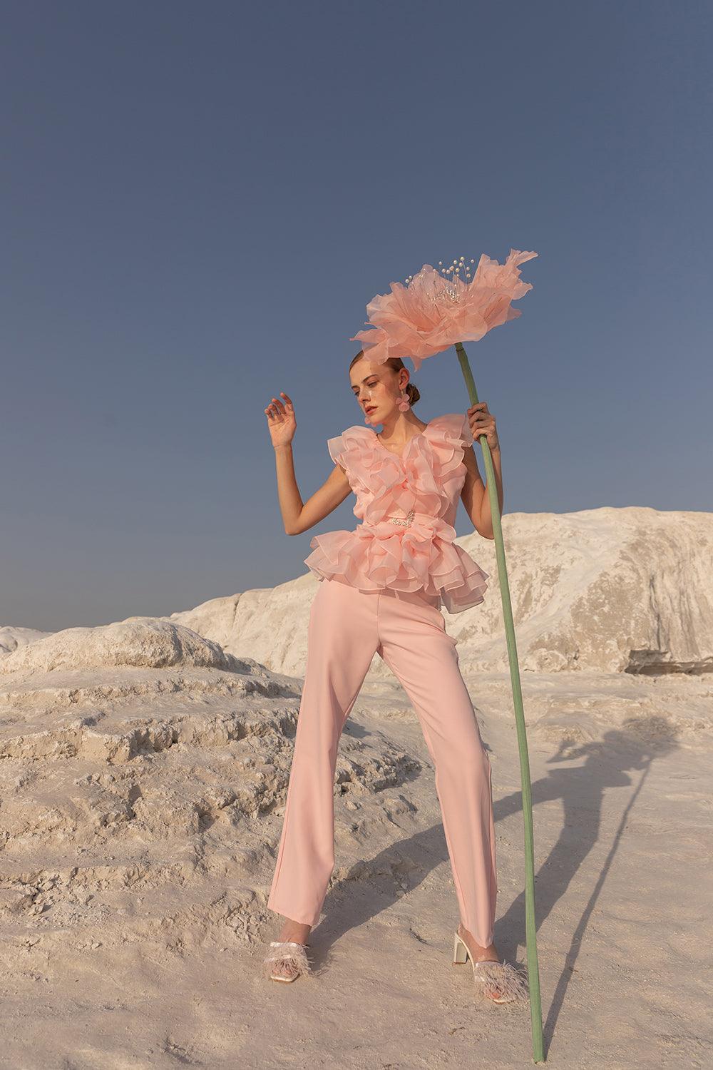 BLUSH ORGANZA CO-ORD SET - LabelIris