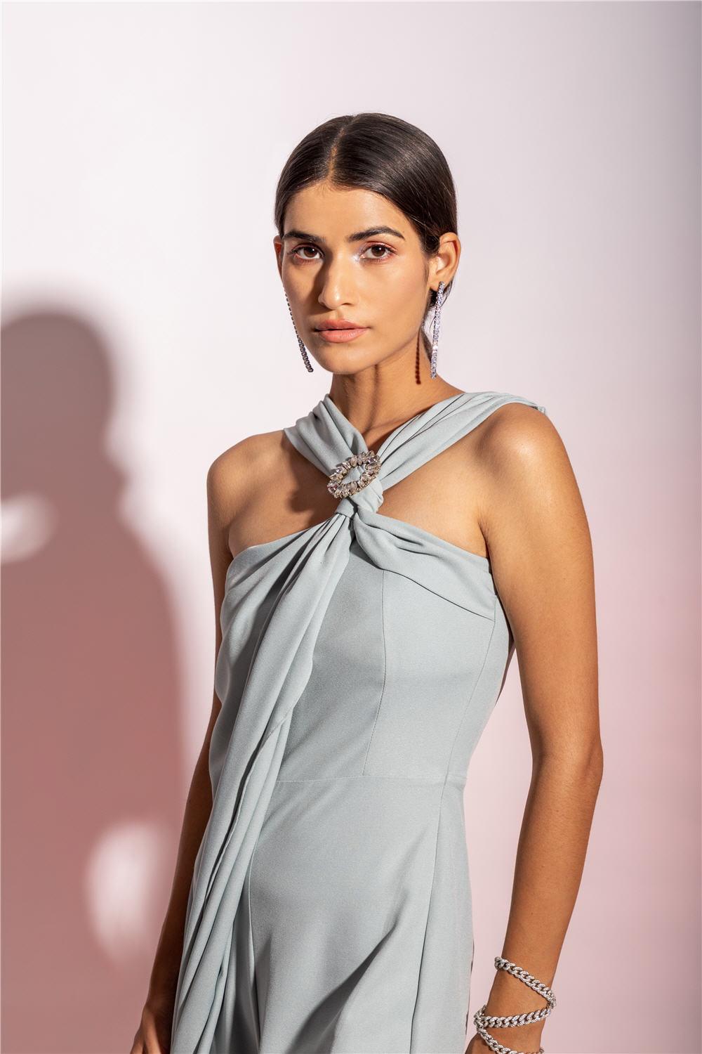 MINT FRONT DRAPE JUMPSUIT - LabelIris