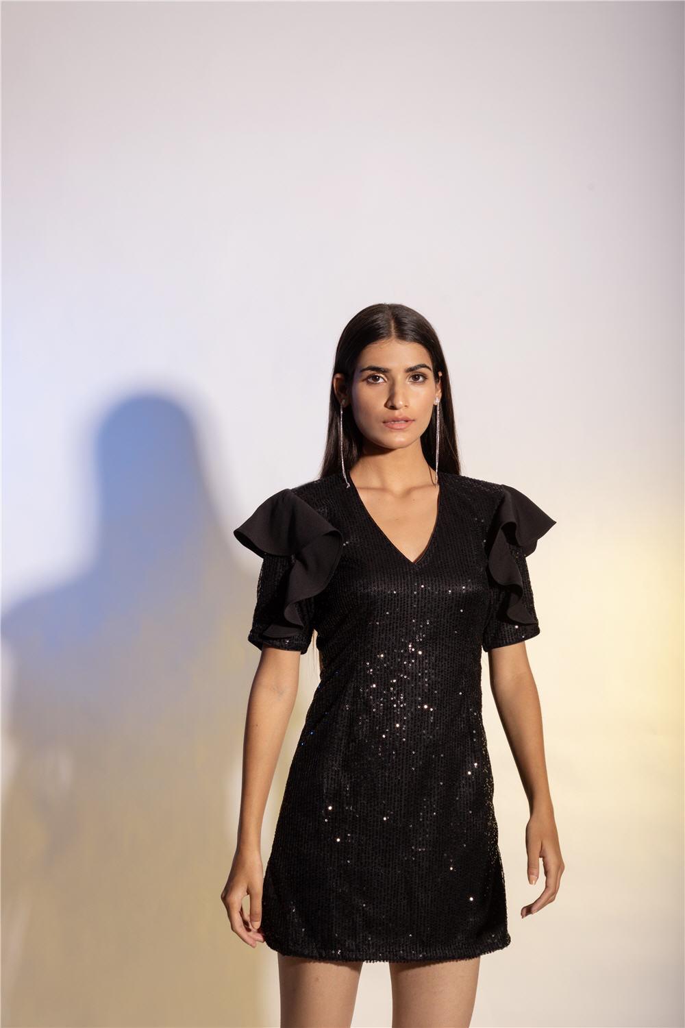 BLACK SEQUIN DRESS - LabelIris