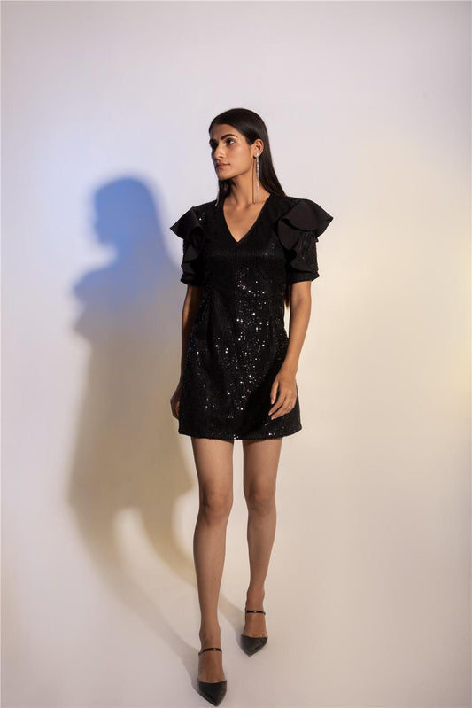 BLACK SEQUIN DRESS - LabelIris