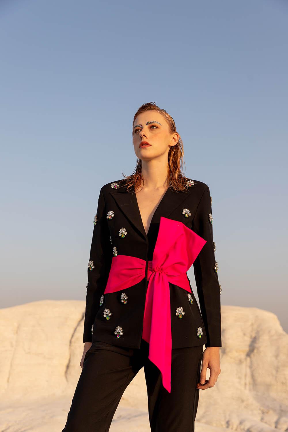 MASOOM MINAWLA IN BLACK EMBELLISHED PANT SUIT - LabelIris