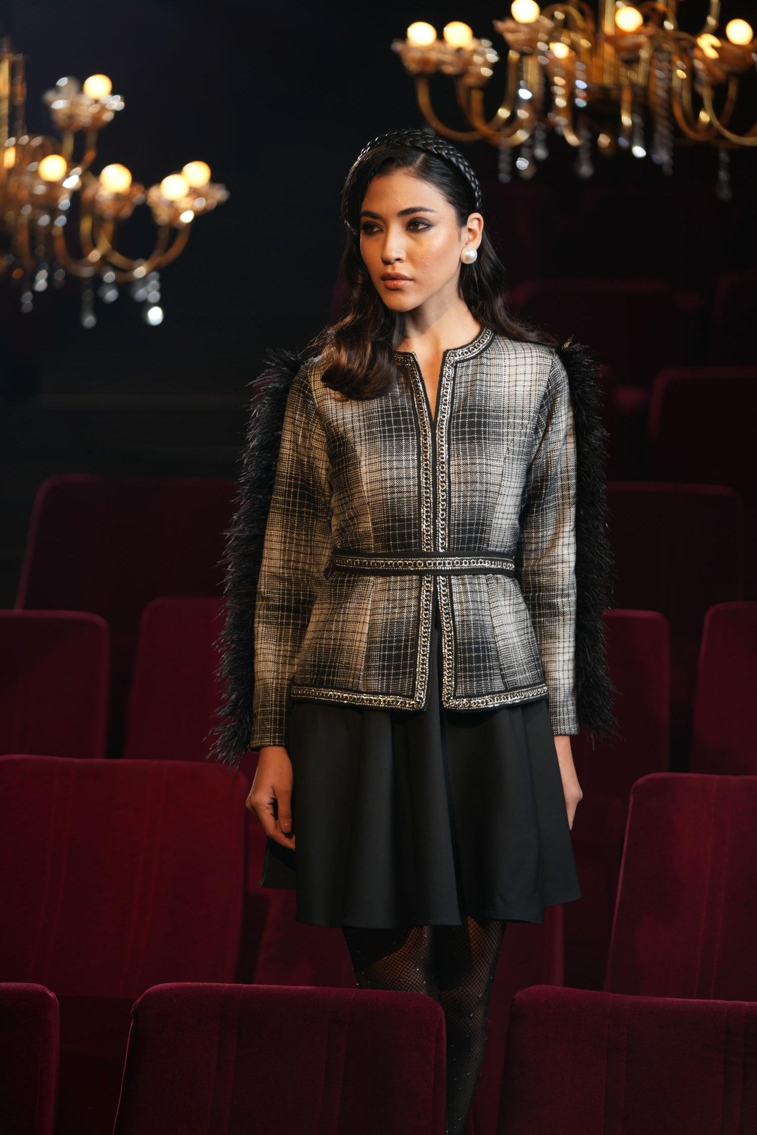 CHECKERED TWEED FEATHER SET - LabelIris